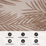 Distressed Leaves Outdoor Flat Weave Area Rug 5' x 7