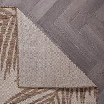 Distressed Leaves Outdoor Flat Weave Area Rug 5' x 7