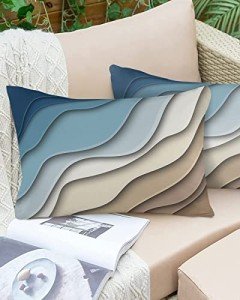 Set of 2 Modern Waterproof Lumbar Pillow Covers