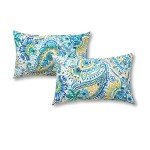 Paisley Outdoor Rectangle Throw Pillow Set of 2