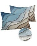 Set of 2 Modern Waterproof Lumbar Pillow Covers