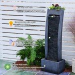 Outdoor Freestanding Water Fountain with LED Lights