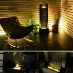 Outdoor Freestanding Water Fountain with LED Lights