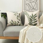 Waterproof Green Botanical Pillow Covers Set of 2