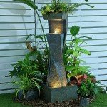 Modern Outdoor Fountain with Lights for Garden