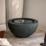 19.8" Round Polyresin Outdoor Water Fountain
