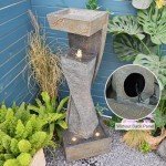 Modern Outdoor Fountain with Lights for Garden