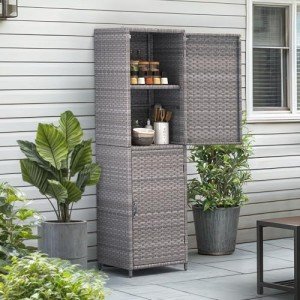 YITAHOME Weather-Resistant Outdoor Storage Cabinet - Brown