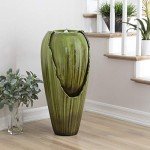 Alpine Outdoor Antique Jar Water Fountain with LED