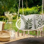 Waterproof Green Botanical Pillow Covers Set of 2