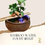 Bamboo Water Fountain with Pump - 14” Wide