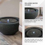 19.8" Round Polyresin Outdoor Water Fountain