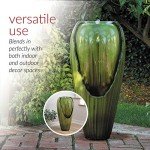 Alpine Outdoor Antique Jar Water Fountain with LED