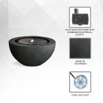 19.8" Round Polyresin Outdoor Water Fountain