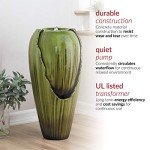 Alpine Outdoor Antique Jar Water Fountain with LED