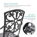 3-Piece Rustproof Outdoor Bistro Set - Black