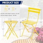 Wrought Iron 3-Piece Folding Bistro Set