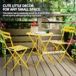 Wrought Iron 3-Piece Folding Bistro Set