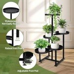 5-Tier Heavy Duty Metal Plant Stand - Black