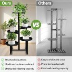 5-Tier Heavy Duty Metal Plant Stand - Black