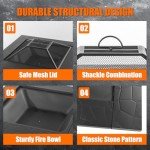 EcoNook 32" Square Outdoor Fire Pit Table