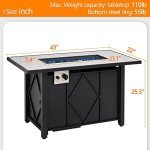 Yaheetech 43 Inch Propane Fire Pit Table
