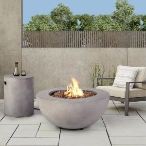 2-Piece Outdoor Propane Fire Pit Table Set