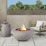2-Piece Outdoor Propane Fire Pit Table Set