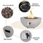 2-Piece Outdoor Propane Fire Pit Table Set