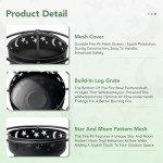Round 38-Inch Outdoor Fire Pit with Mesh Cover