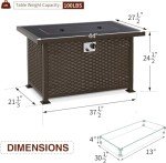 U-MAX 44" Propane Gas Fire Pit Table