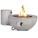 2-Piece Outdoor Propane Fire Pit Table Set