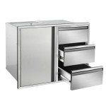Stainless Steel Outdoor Kitchen Drawer and Door Combo