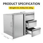 Stainless Steel Outdoor Kitchen Drawer and Door Combo