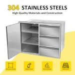Stainless Steel Outdoor Kitchen Drawer and Door Combo