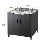 Feasto 5-Burner Outdoor Gas Grill with Cabinet