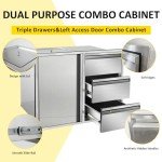 Stainless Steel Outdoor Kitchen Drawer and Door Combo