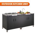 Feasto 5-Burner Outdoor Gas Grill with Cabinet