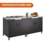 Feasto 5-Burner Outdoor Gas Grill with Cabinet