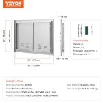 VEVOR 30" Stainless Steel BBQ Access Doors