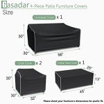 Waterproof 4-Piece Patio Furniture Cover Set - Black