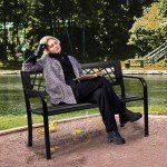 VEVOR 46" Iron Outdoor Garden Bench