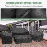Waterproof 4-Piece Patio Furniture Cover Set - Black