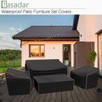 Waterproof 4-Piece Patio Furniture Cover Set - Black