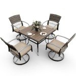 Pamapic 5-Piece Wicker Patio Dining Set