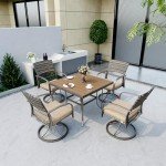 Pamapic 5-Piece Wicker Patio Dining Set