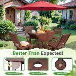 5-Piece Acacia Wood Patio Dining Set