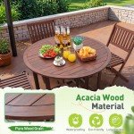 5-Piece Acacia Wood Patio Dining Set