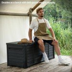 120 Gallon Outdoor Louver Storage Deck Box