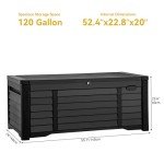 120 Gallon Outdoor Louver Storage Deck Box
